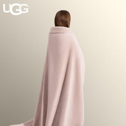 UGG Whitecap Throw Blanket, Soft Fleece Blanket, 50" x 70", Quartz