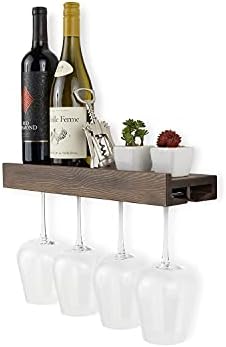 Rustic State Smith Wall Mounted Wood Floating Wine Bottle Rack with
