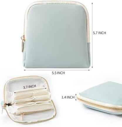 Genuine Leather Travel Jewelry Organizer Case Pouch Bags with Zipper