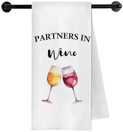 Wine Kitchen Towels, Wines Lover Drinker Gifts for Women Men Dish Tea
