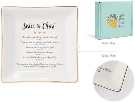 HOME SMILE Mothers Day Gifts for Sister in Christ,Ceramic Ring Jewelry