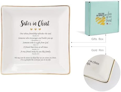 HOME SMILE Mothers Day Gifts for Sister in Christ,Ceramic Ring Jewelry