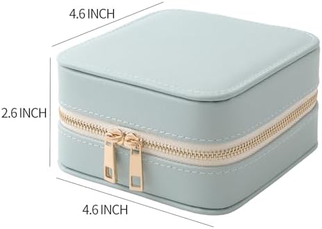 Genuine Leather Travel Jewelry Organizer Case with Mirror for Women
