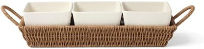 Oneida Willow and White Stoneware Serving Set, 4-Piece