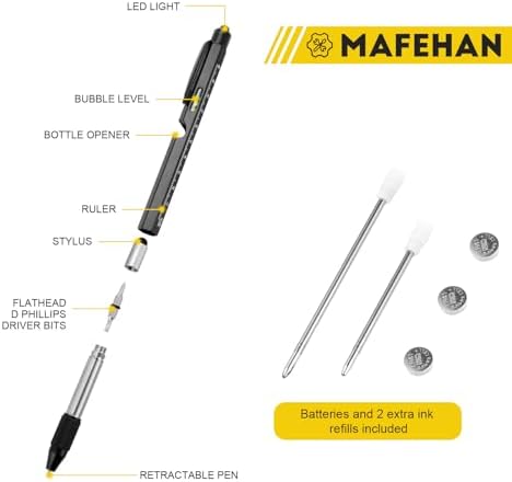 MAFEHAN 9-in-1 Multitool Pen, Gifts for Men Dad Husband Grandpa