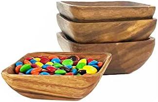 Woodard & Charles Acacia Wood 4" Individual Square Serving Bowl for