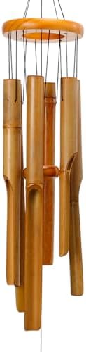 Bamboo Wind Chime for Outside, Wooden Wind Chimes Garden Memorial