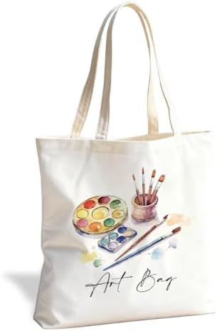 Funny Artist Gift Tote Bag,Reusable Canvas Design,Grocery Shopping