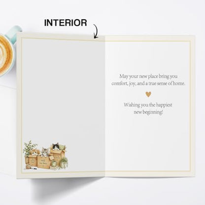 Hongshan New Home Card,Cute Housewarming Gift for Women Men Cat Lovers