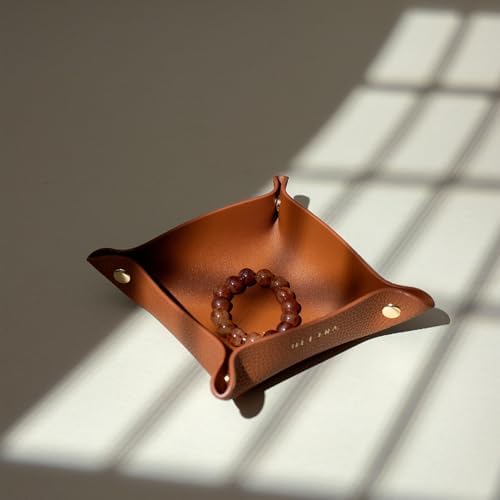 OLETHA Foldable Valet Tray, Travel Essentials for Women, Brown