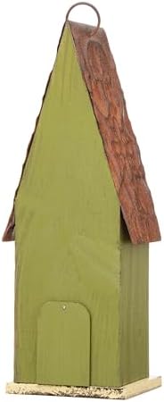 Glitzhome Vintage Hanging Birdhouse - Green Distressed Solid Wood