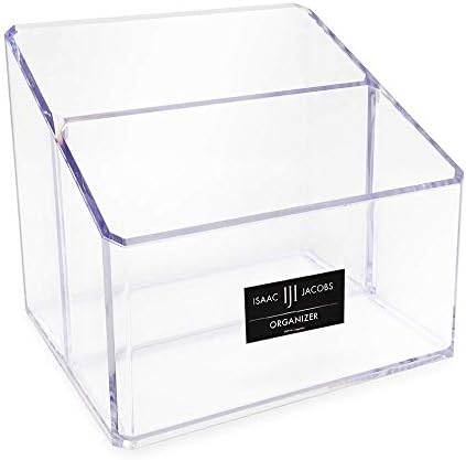 Isaac Jacobs Clear Acrylic 2-Section Organizer, Remote Holder &