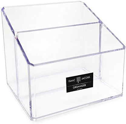 Isaac Jacobs Clear Acrylic 2-Section Organizer, Remote Holder &