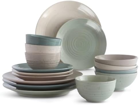 Sango Siterra Artist's Blend 16-Piece Stoneware Dinnerware Set for 4