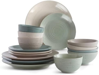 Sango Siterra Artist's Blend 16-Piece Stoneware Dinnerware Set for 4