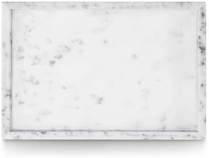 Yew & Tulip Natural Marble Vanity Tray, Nature White Marble with Spots