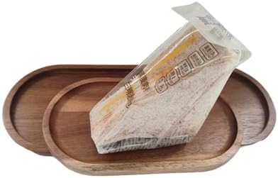 Oval Wood Serving Trays Set, Large Natural Wooden Serving Platters
