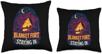 Blanket Fort Introvert Homebody Stay in Cozy Gift Throw Pillow