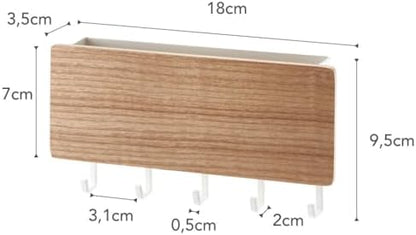 YAMAZAKI Home Rin Magnetic Wall Organizer - Key Hooks & Tray for