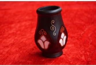 SODEF Handmade Walnut Wood Pen Holder with pearlescent inlay Inlay
