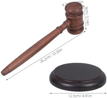Vintage Wooden Judge Gavel with Base, Handcrafted Auction Hammer Kit