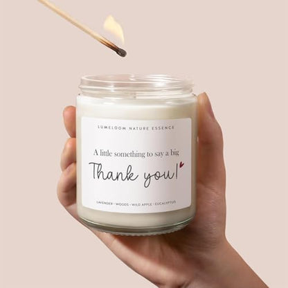 LUMELOOM Thank You Gifts for Women Men- 9oz Lavender Scented Soy Wax