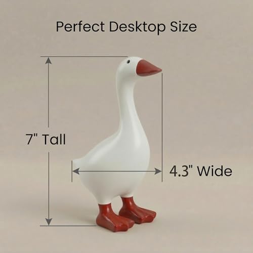 Desk Goose 7 inch Gifts for Women, Mini Desktop Goose Statue Decor for