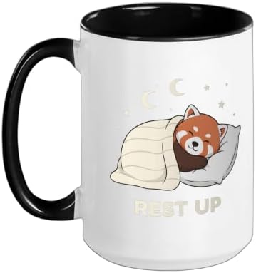 Rest Up Red Panda Sleeping Kawaii Animal Night Ceramic Mug