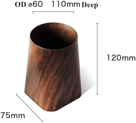 Wood Pen Holder for Desk, Black Walnut Pencil Cup Organizer Stand