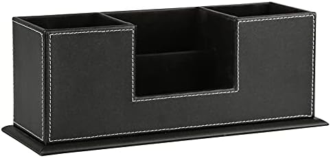 KINGFOMTM Double Holder Leather Multi-Function Desk Stationery