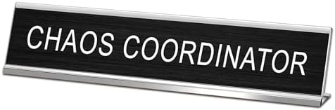 3 Pcs Funny Desk Signs for Office, Novelty Nameplates,10" x 2",Black