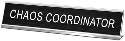 3 Pcs Funny Desk Signs for Office, Novelty Nameplates,10" x 2",Black