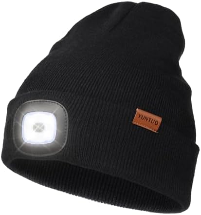 LED Beanie with The Light, Unisex Gifts for Men Dad Husband Him