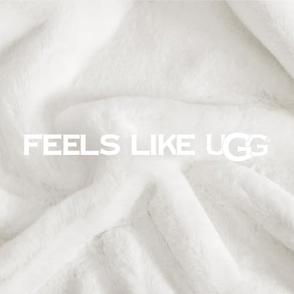 UGG Euphoria Throw Blanket, Plush Faux Fur Blanket, 50" x 70", White