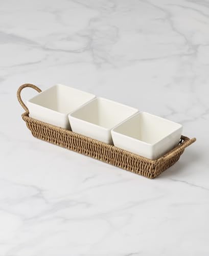 Oneida Willow and White Stoneware Serving Set, 4-Piece