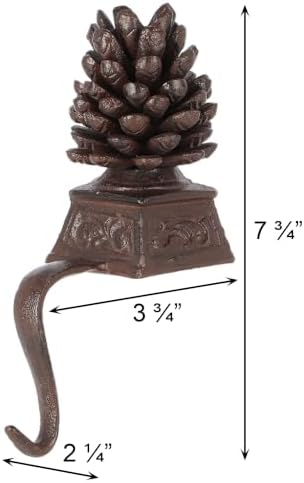 Esschert Design USA XM81 Cast Iron Pinecone Christmas Stocking Hanger