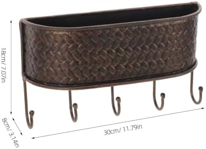 Ipetboom Wall Mounted Key and Mail Organizer Basket, Iron Coffee