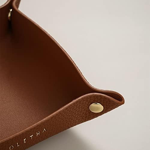 OLETHA Foldable Valet Tray, Travel Essentials for Women, Brown