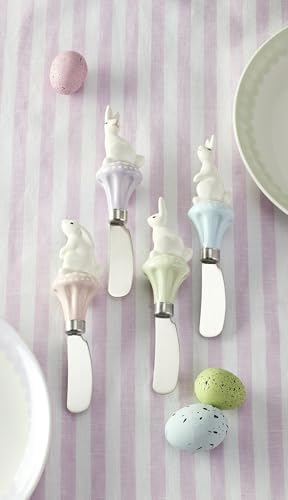 Oneida 898200 Bunny Hop 4-Piece Cheese Spreader Set, MultiColor