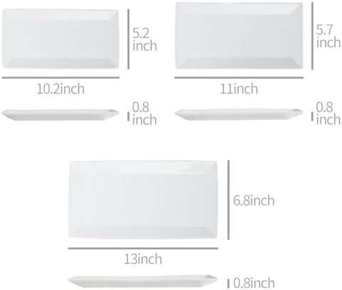 Amazon Basics 3-Piece Porcelain Serving Platters, Oven Safe, for