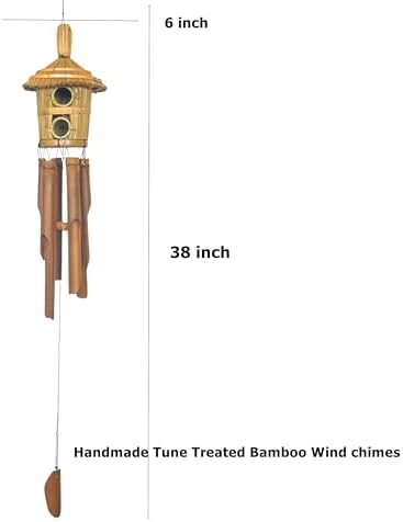 Bellaa Bamboo Wind Chimes, Bird House