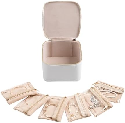 Frebeauty Travel Jewelry Case for Women,Small Jewelry Box with 6