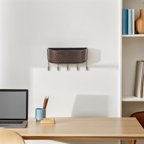 DOITOOL Xmas Wall Mount Key Organizer Iron Vintage Basket Shelf