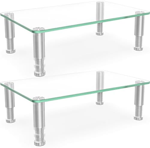 Hemudu 2 Pack Computer Monitor Riser with Height Adjustable Multi