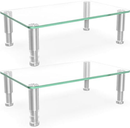 Hemudu 2 Pack Computer Monitor Riser with Height Adjustable Multi