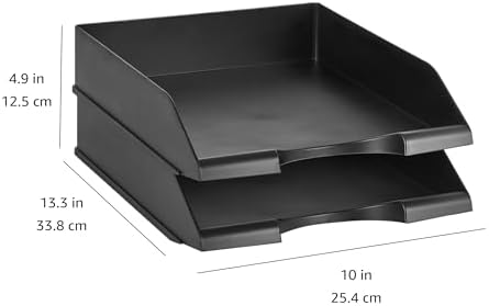 Amazon Basics Rectangular Stackable Desk Organizer Office Letter Tray