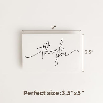 SPIRITDUST 52-pack Thank You Cards Bulk with Kraft Envelopes &