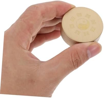 Brass Calligraphy Paperweight round Golden Desk Decor Xmas