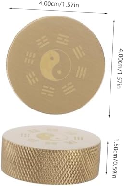 Brass Calligraphy Paperweight round Golden Desk Decor Xmas