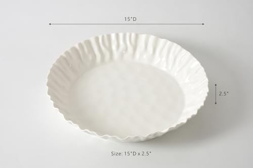 Pampa Bay Mascali Bianca Round Deep Server, 15" x 15" x 2.5"